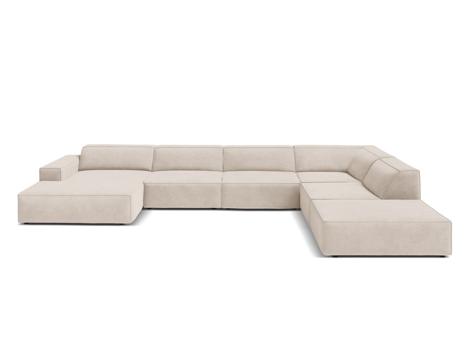 Modular Panoramic Right Corner Sofa, "Jodie", 7 Seats, 361x258x77