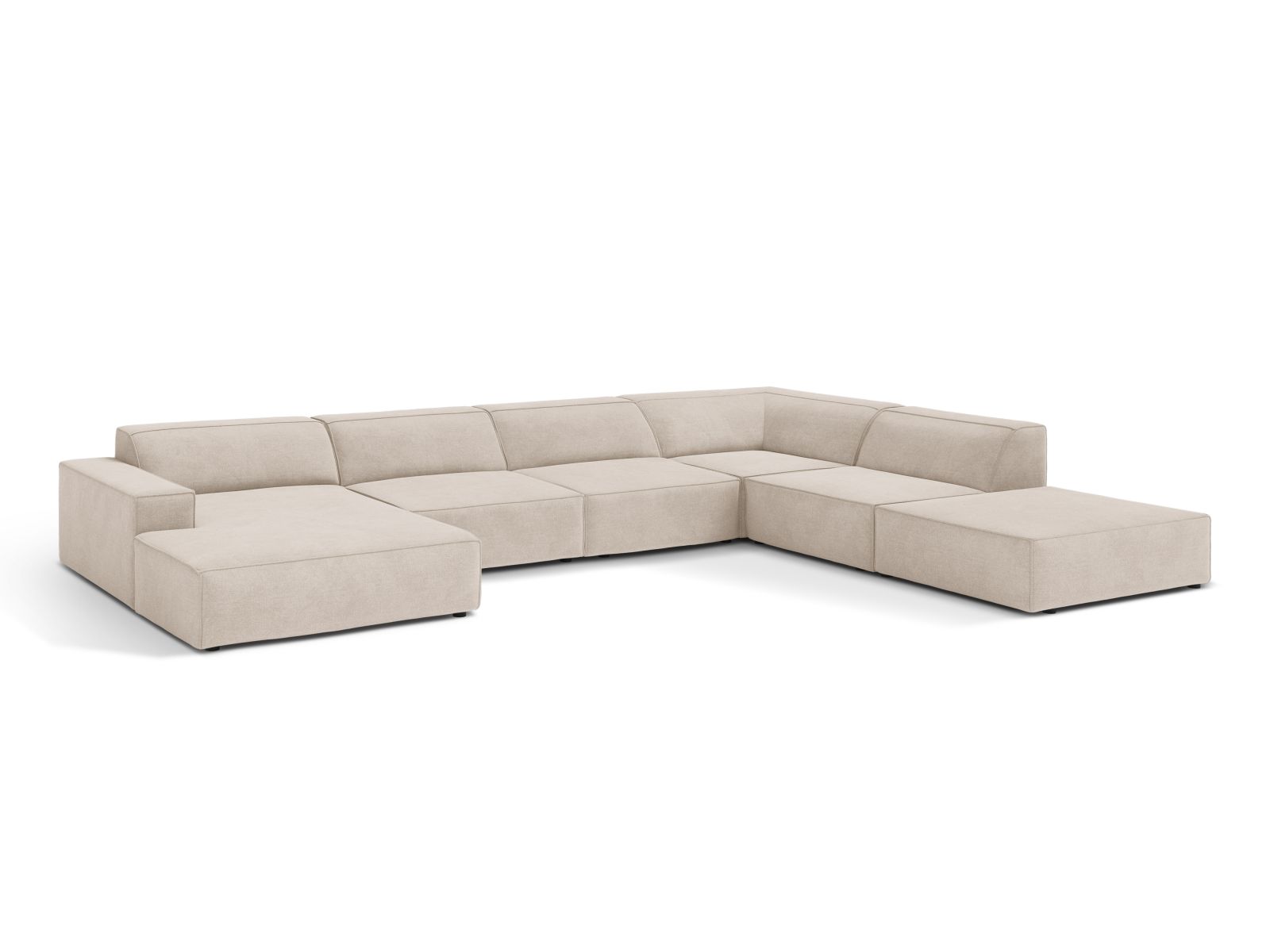 Modular Panoramic Right Corner Sofa, "Jodie", 7 Seats, 361x258x77