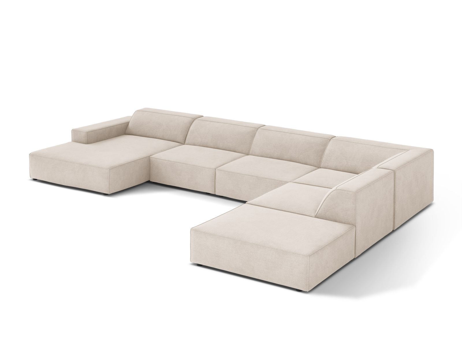 Modular Panoramic Right Corner Sofa, "Jodie", 7 Seats, 361x258x77