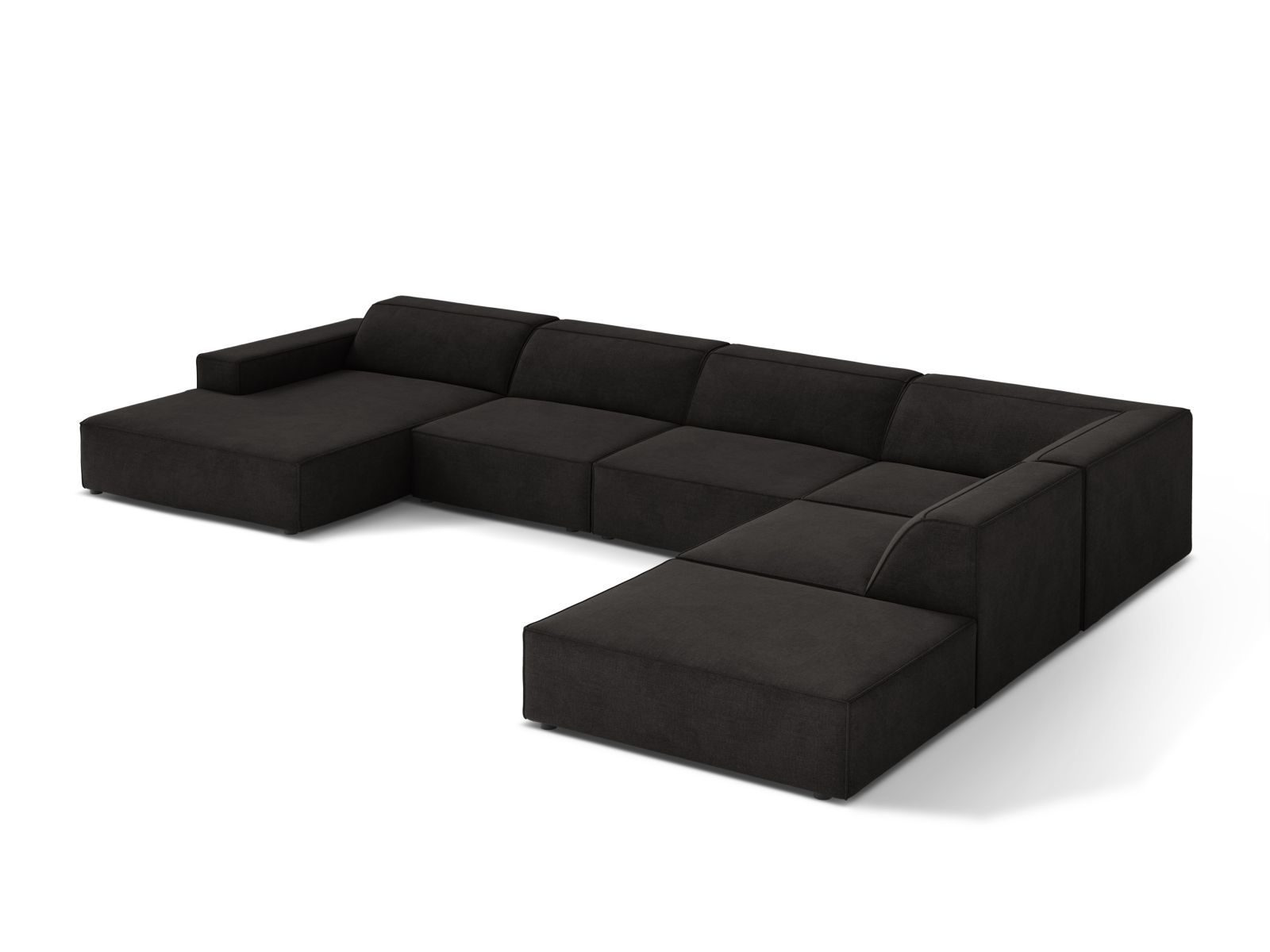 Modular Panoramic Right Corner Sofa, "Jodie", 7 Seats, 361x258x77