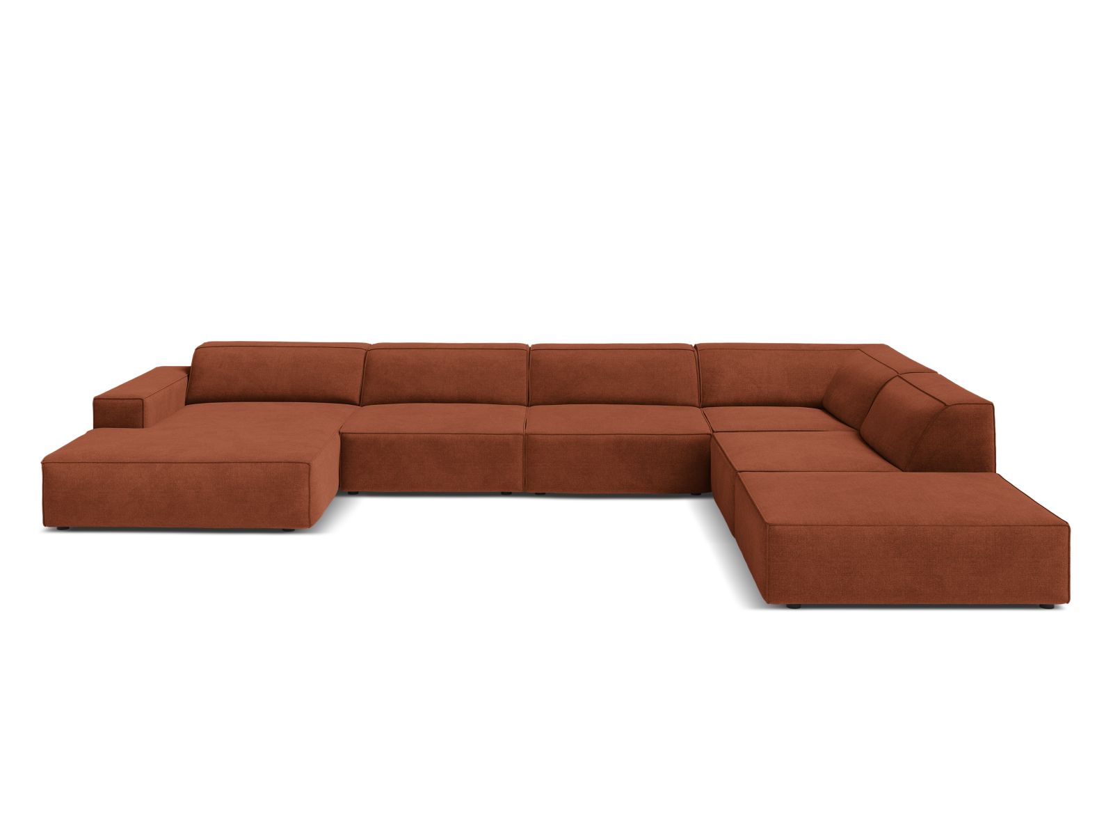 Modular Panoramic Right Corner Sofa, "Jodie", 7 Seats, 361x258x77
