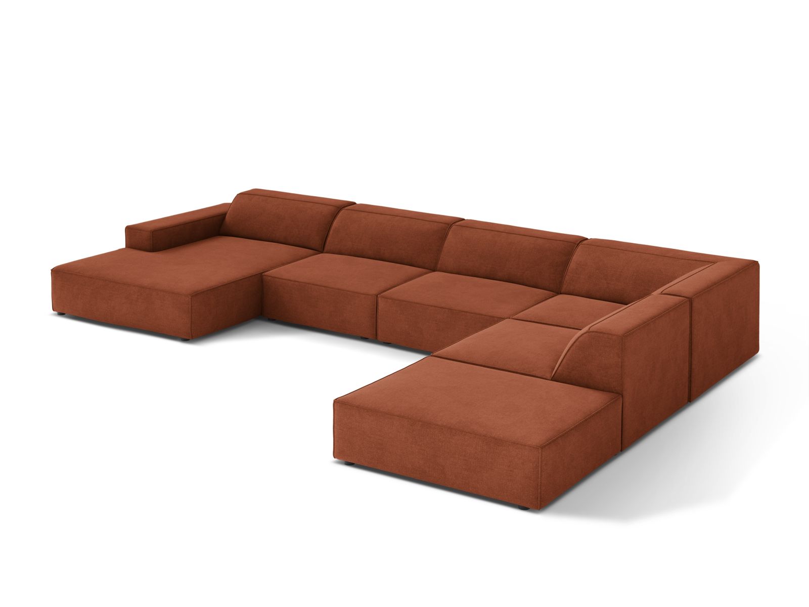 Modular Panoramic Right Corner Sofa, "Jodie", 7 Seats, 361x258x77