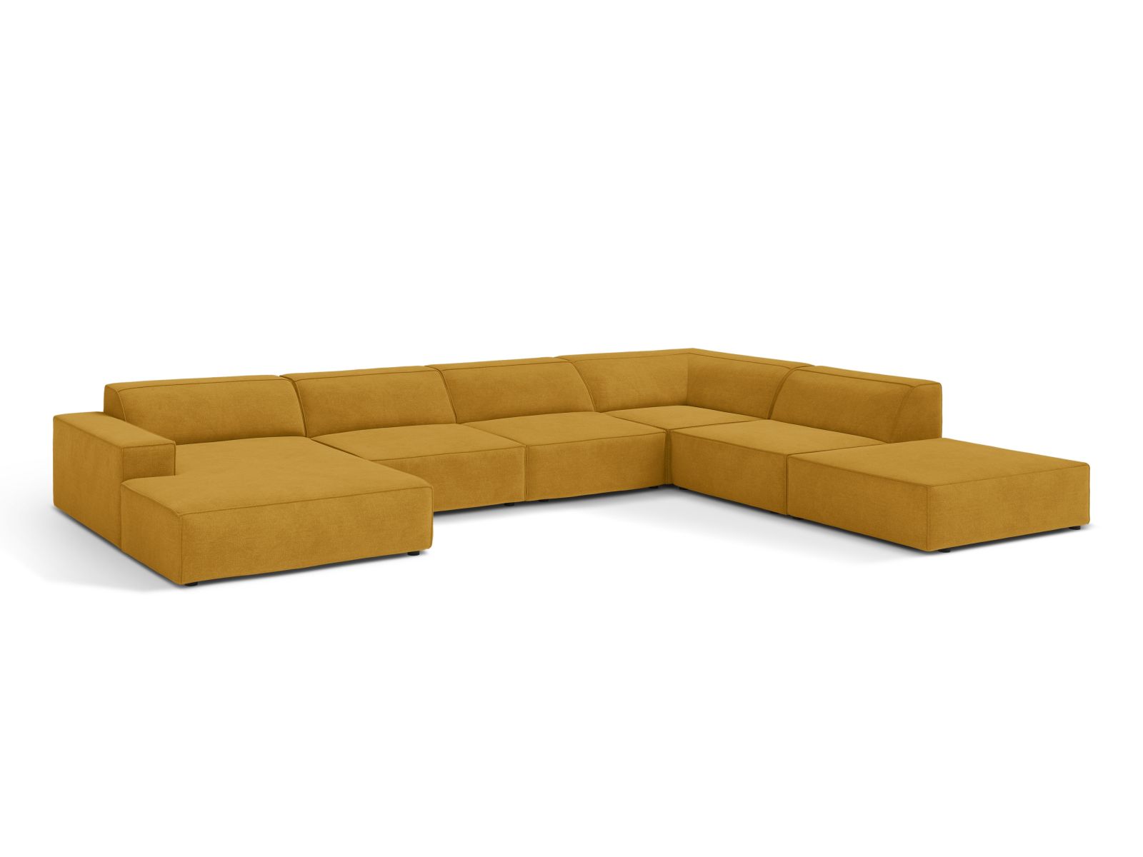 Modular Panoramic Right Corner Sofa, "Jodie", 7 Seats, 361x258x77