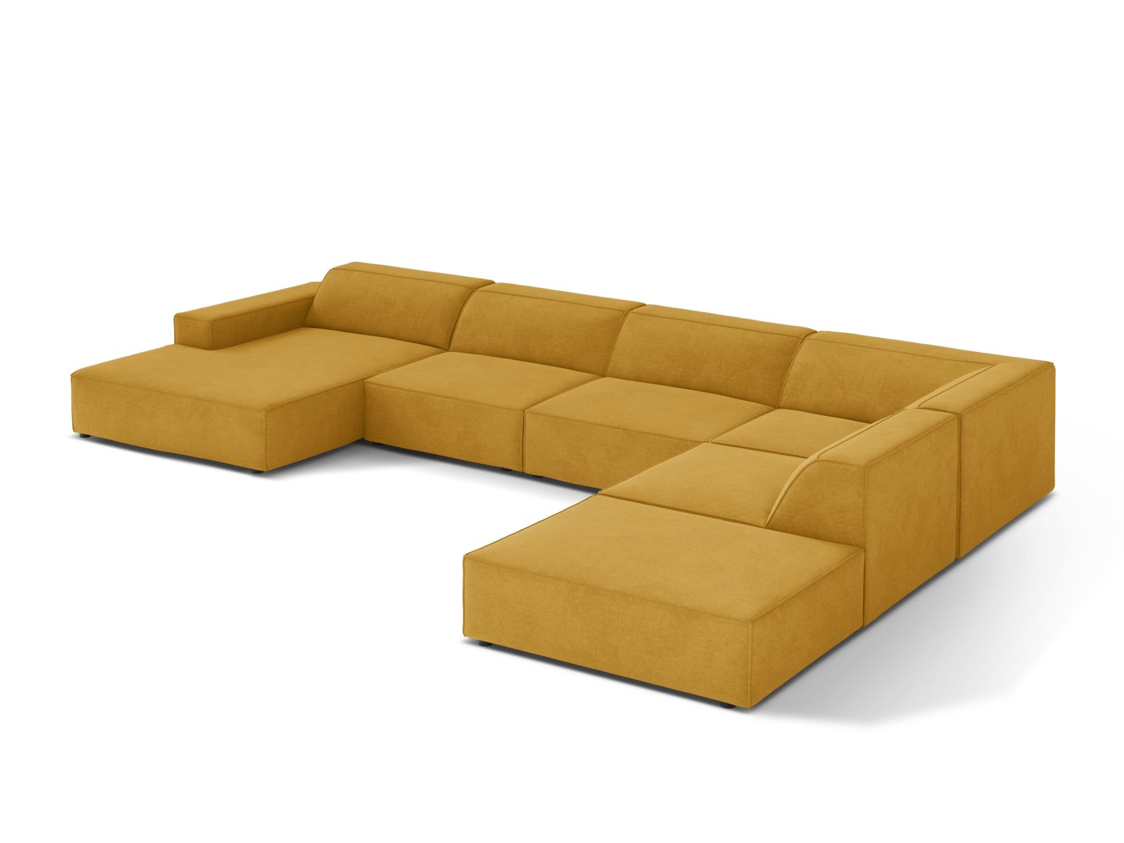 Modular Panoramic Right Corner Sofa, "Jodie", 7 Seats, 361x258x77