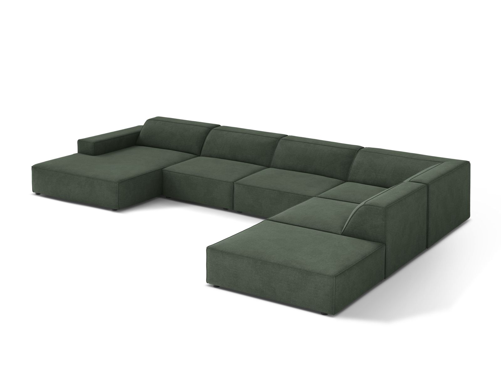 Modular Panoramic Right Corner Sofa, "Jodie", 7 Seats, 361x258x77