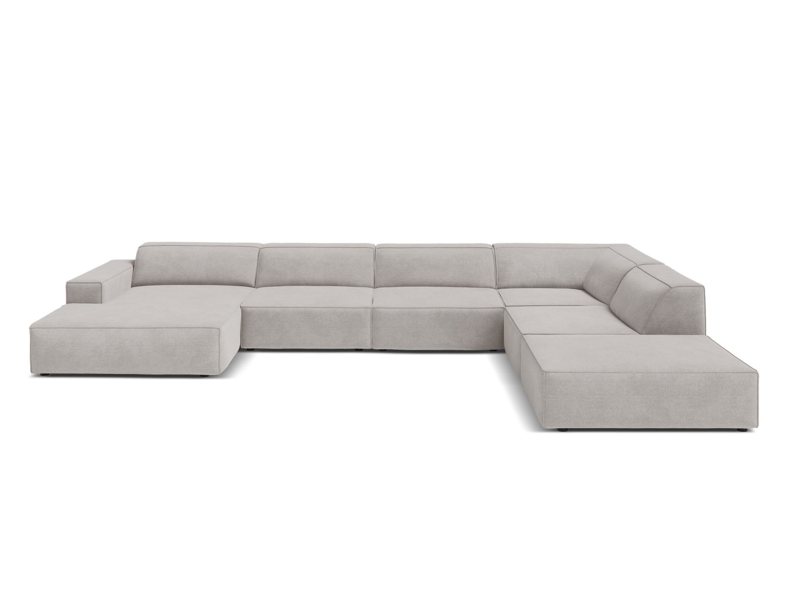 Modular Panoramic Right Corner Sofa, "Jodie", 7 Seats, 361x258x77