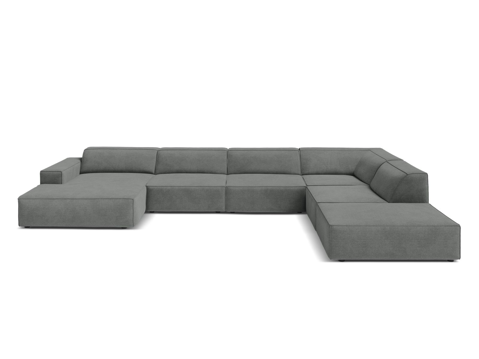 Modular Panoramic Right Corner Sofa, "Jodie", 7 Seats, 361x258x77