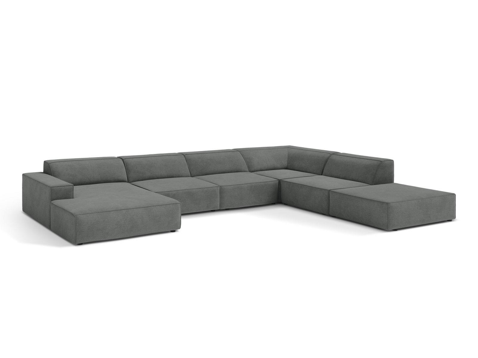 Modular Panoramic Right Corner Sofa, "Jodie", 7 Seats, 361x258x77