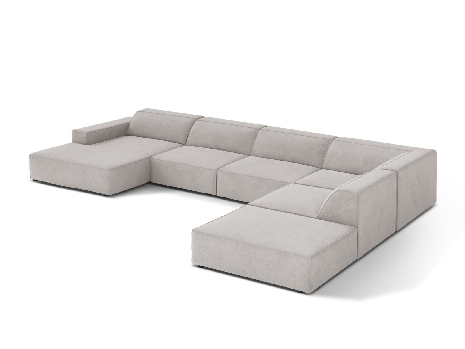 Modular Panoramic Right Corner Sofa, "Jodie", 7 Seats, 361x258x77