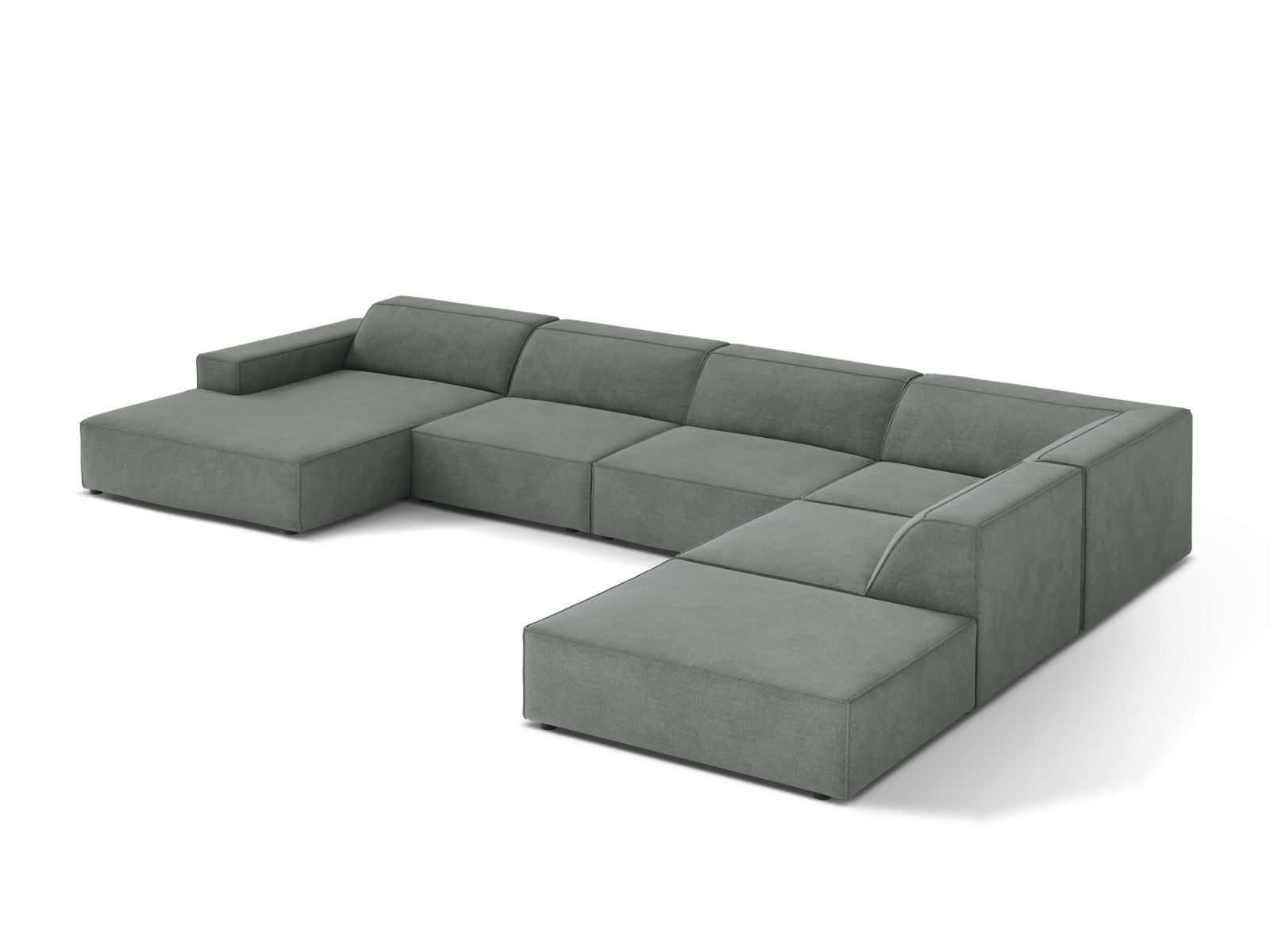 Modular Panoramic Right Corner Sofa, "Jodie", 7 Seats, 361x258x77