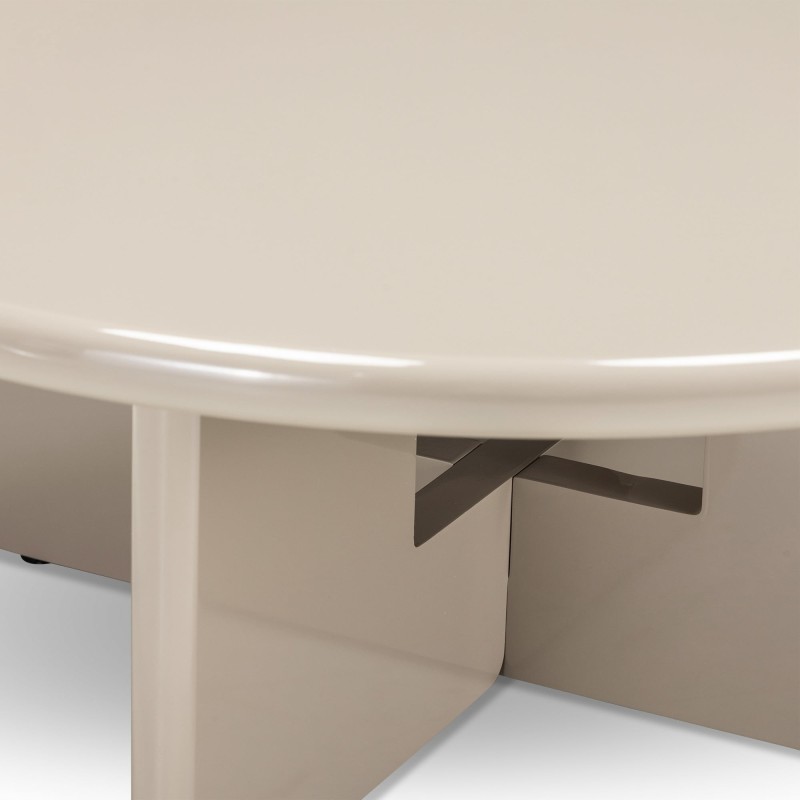 Stolik kawowy Vinto 80 cm, beżowy, glossy