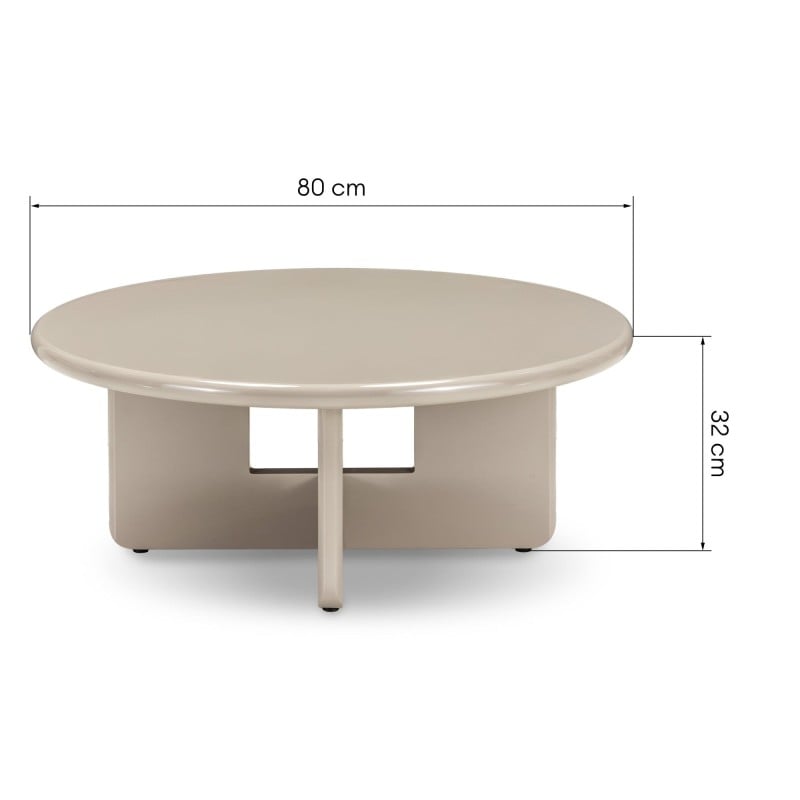 Stolik kawowy Vinto 80 cm, beżowy, glossy
