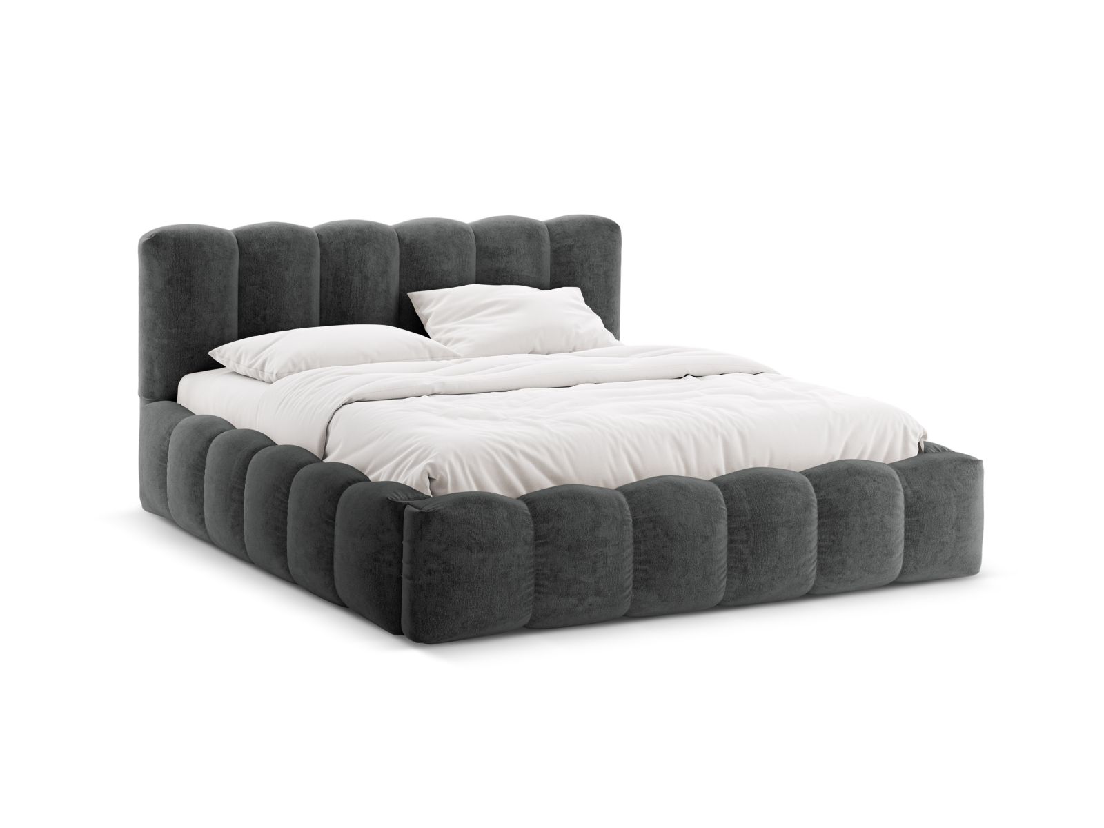 Storage Bed With Headboard, "Lupine", 186x226x95