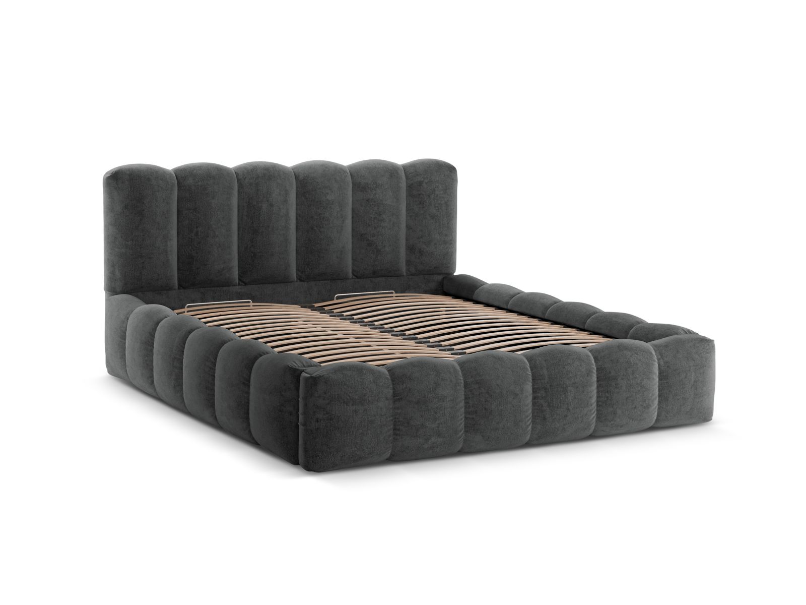 Storage Bed With Headboard, "Lupine", 186x226x95