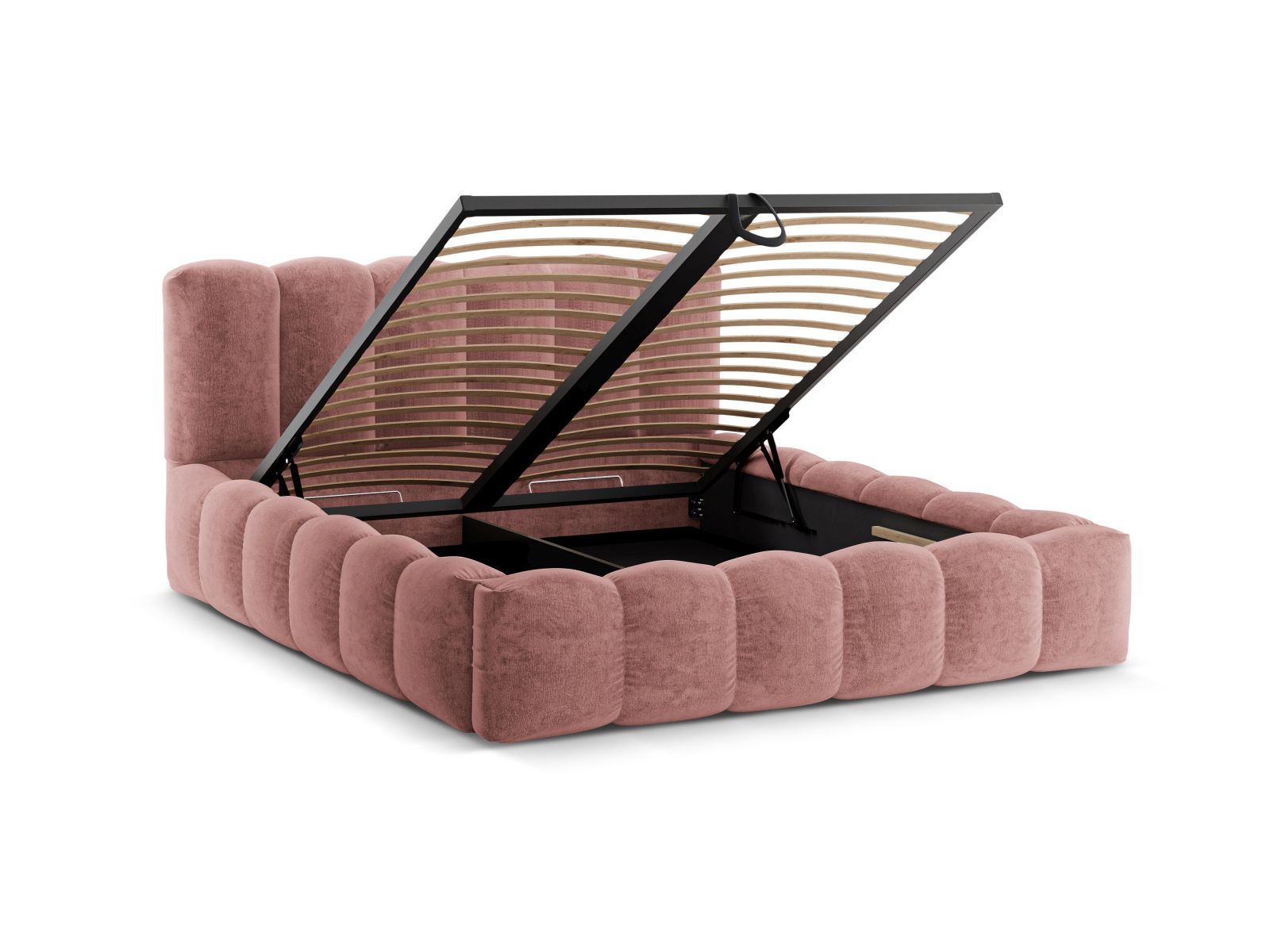 Storage Bed With Headboard, "Lupine", 206x226x95