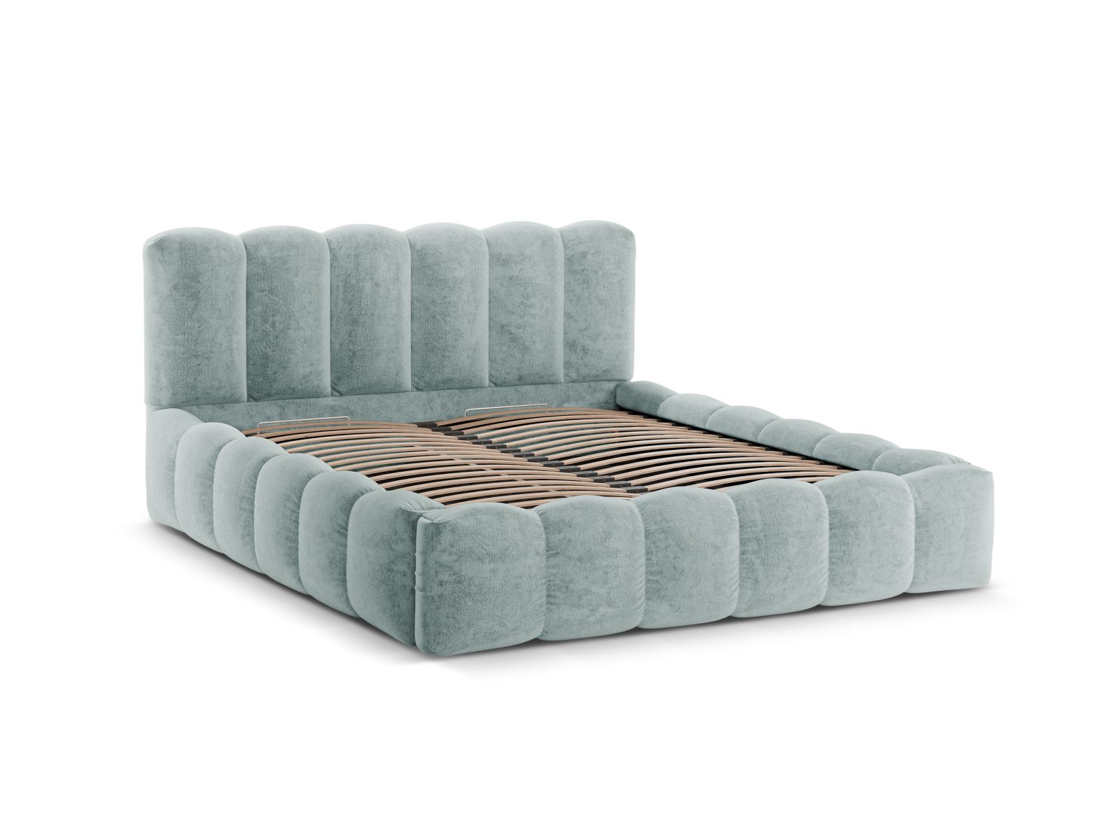 Storage Bed With Headboard, "Lupine", 206x226x95