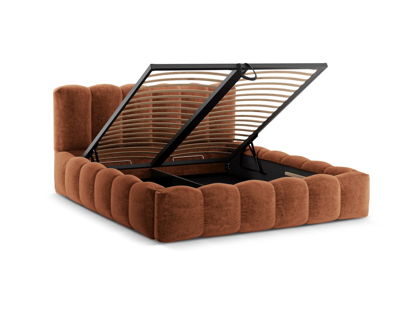 Storage Bed With Headboard, "Lupine", 206x226x95