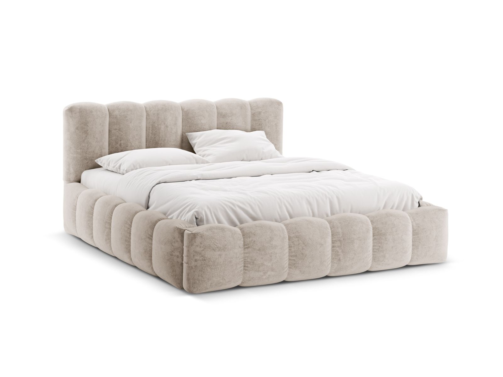 Storage Bed With Headboard, "Lupine", 226x226x95