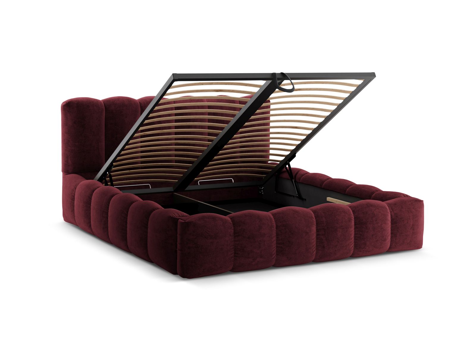 Storage Bed With Headboard, "Lupine", 226x226x95