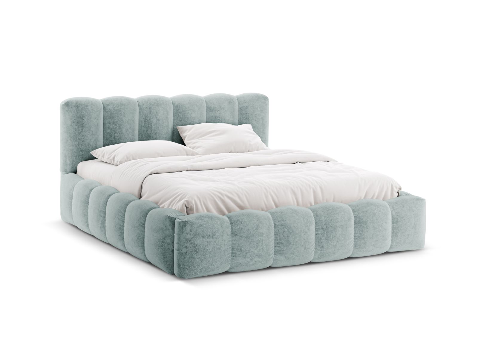 Storage Bed With Headboard, "Lupine", 226x226x95