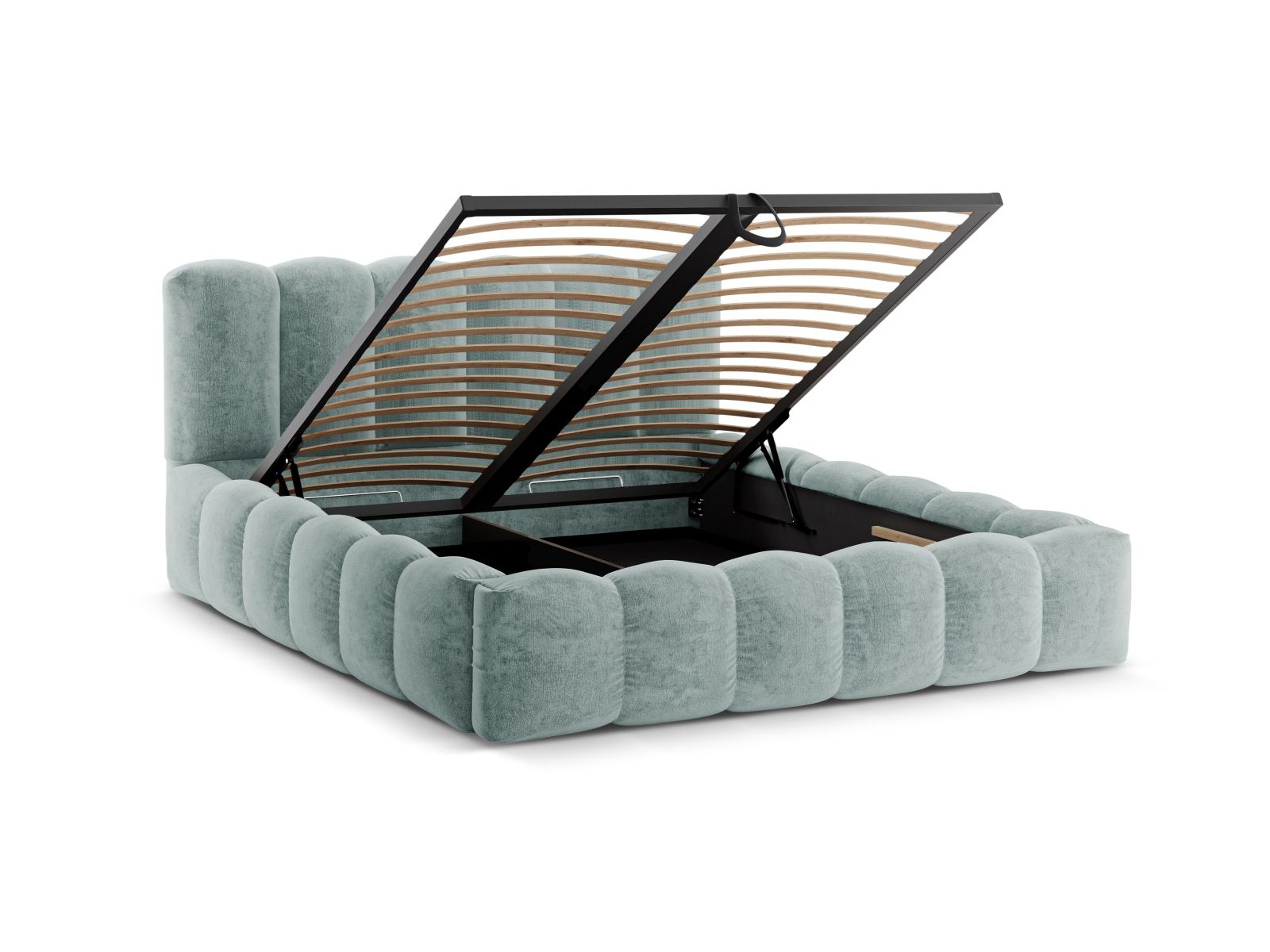 Storage Bed With Headboard, "Lupine", 226x226x95