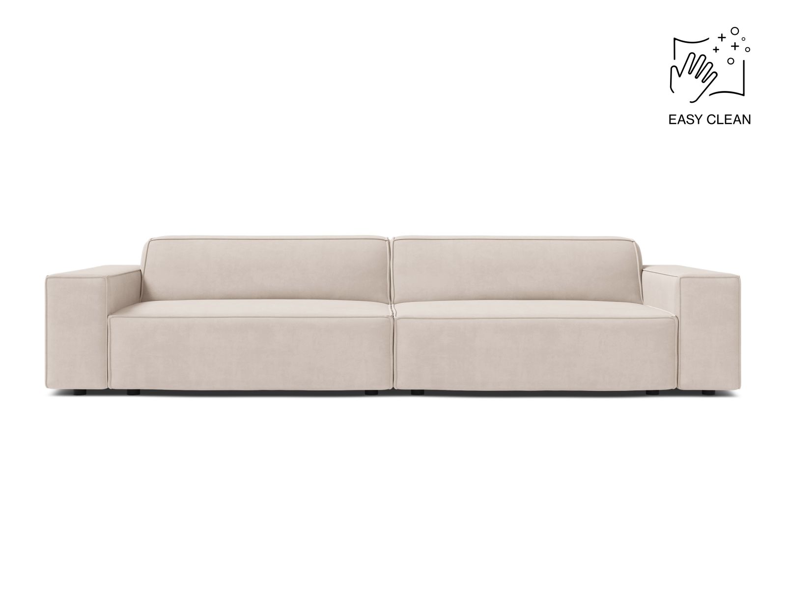 Velvet Modular Sofa, "Jodie", 4 Seats, 244x99x77