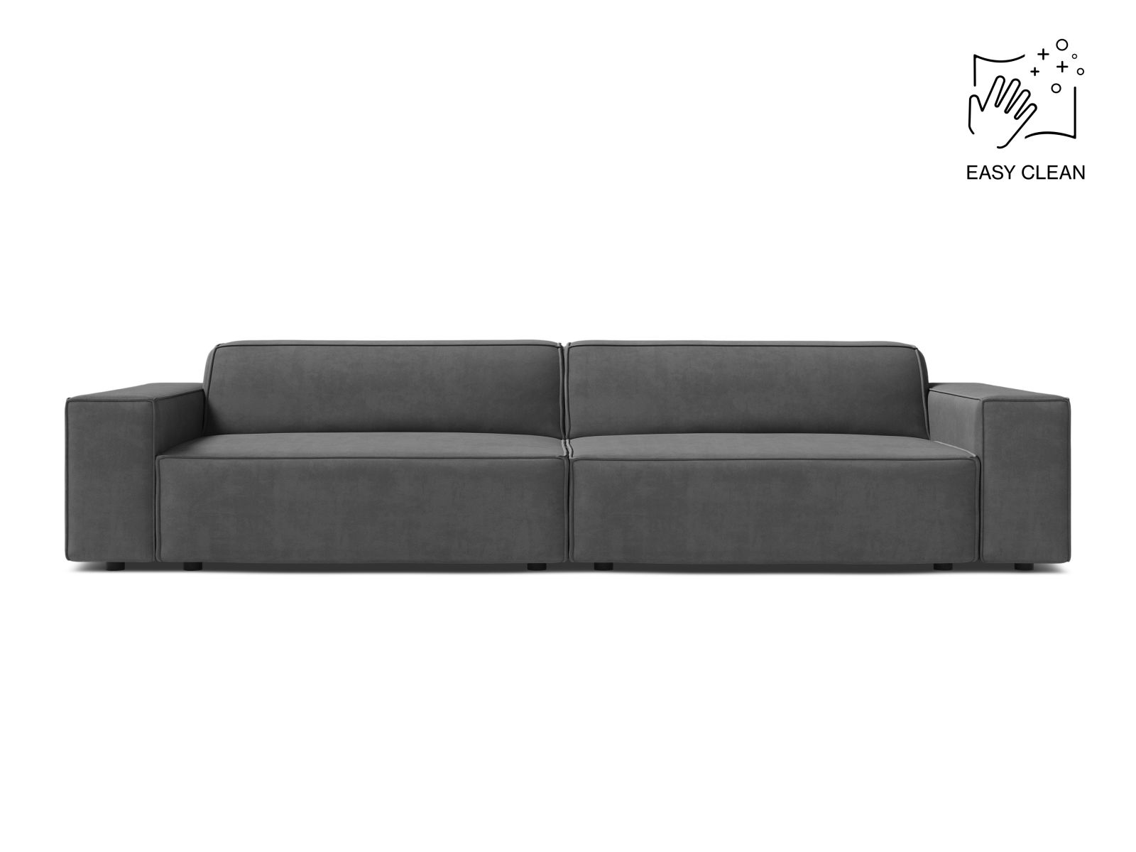 Velvet Modular Sofa, "Jodie", 4 Seats, 244x99x77