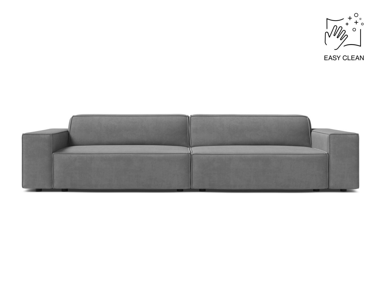Velvet Modular Sofa, "Jodie", 4 Seats, 244x99x77