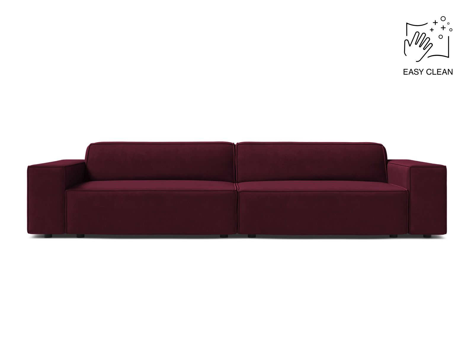 Velvet Modular Sofa, "Jodie", 4 Seats, 244x99x77