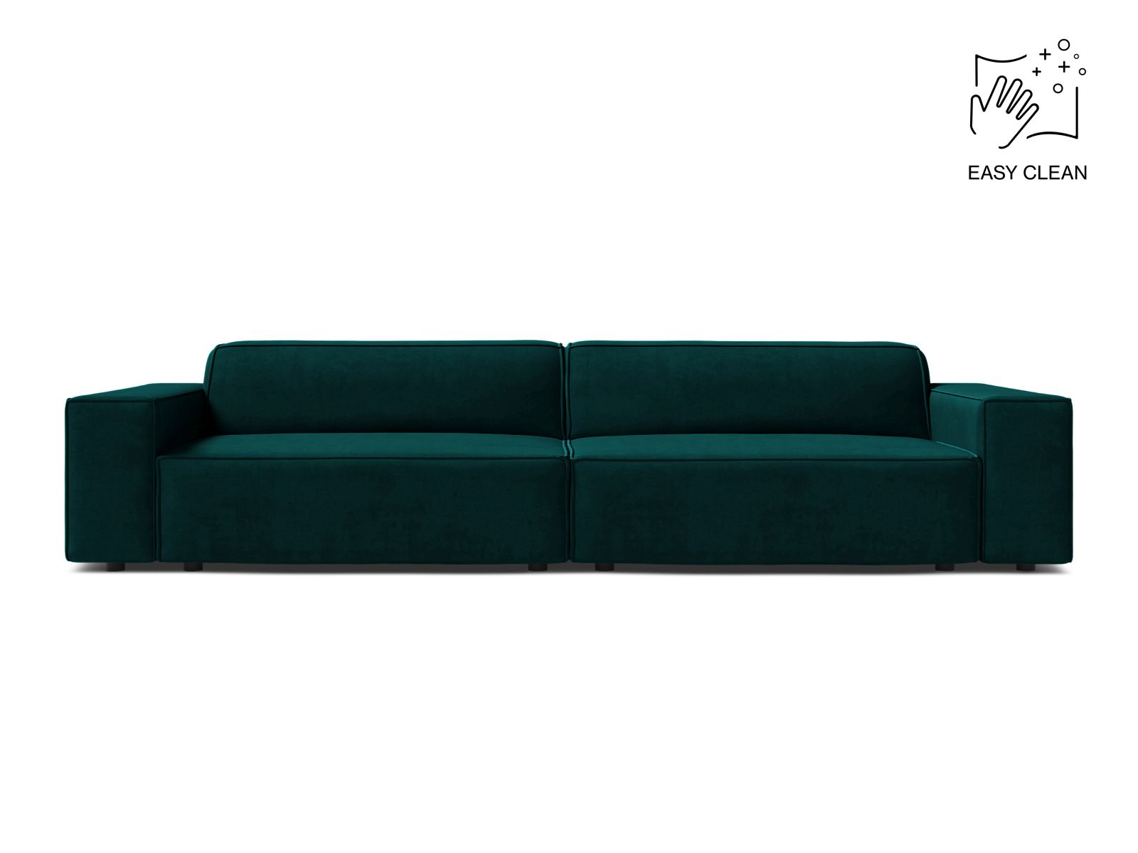 Velvet Modular Sofa, "Jodie", 4 Seats, 244x99x77