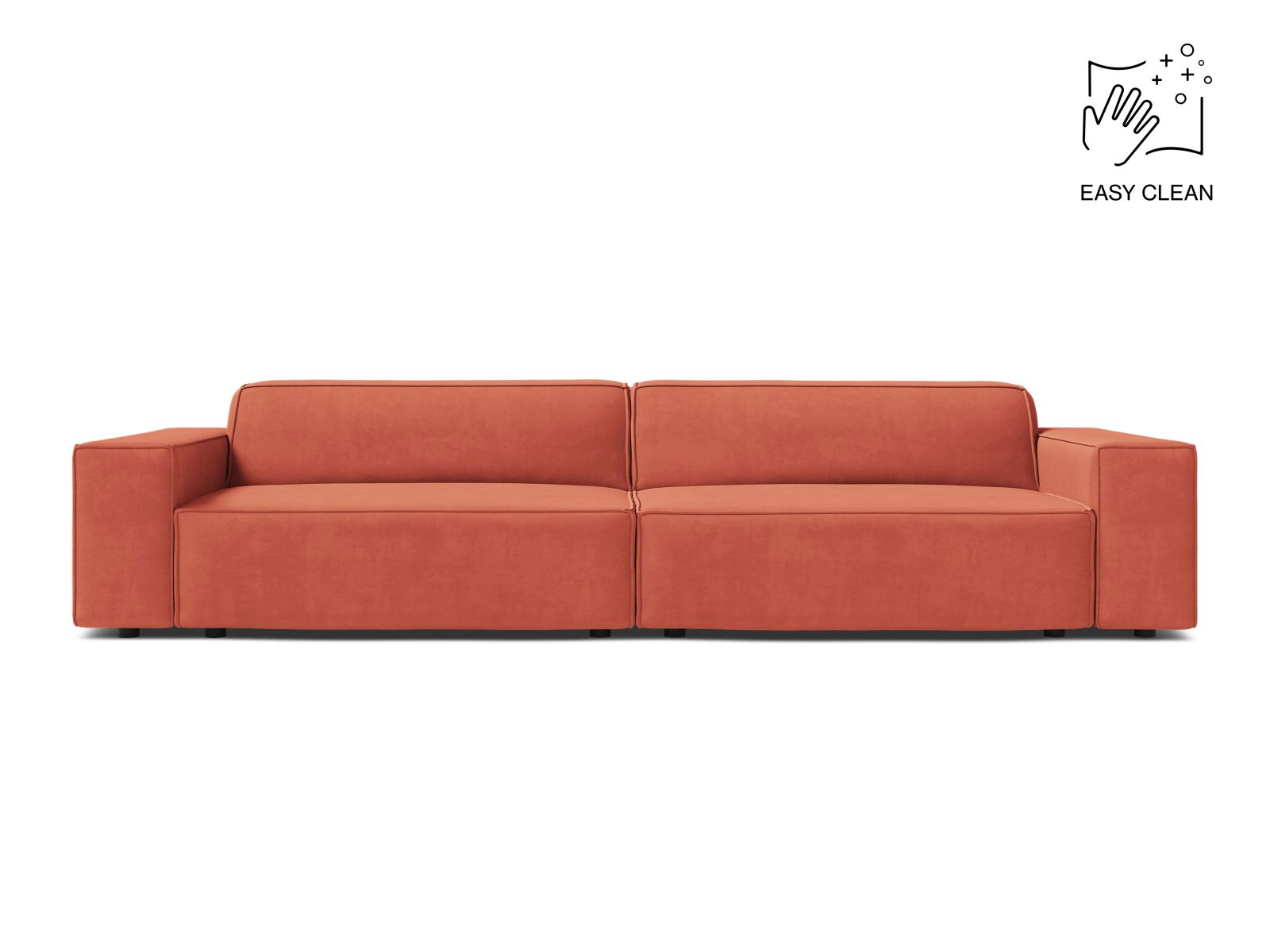Velvet Modular Sofa, "Jodie", 4 Seats, 244x99x77