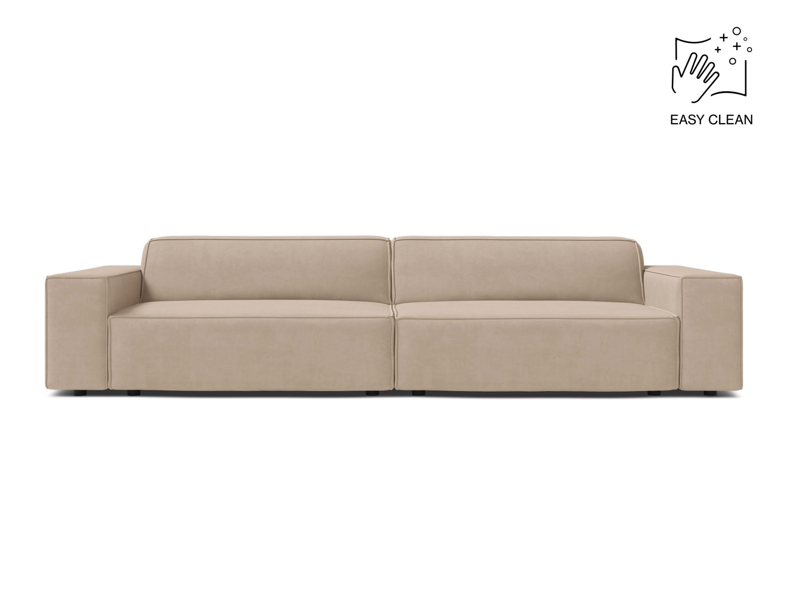Velvet Modular Sofa, "Jodie", 4 Seats, 244x99x77