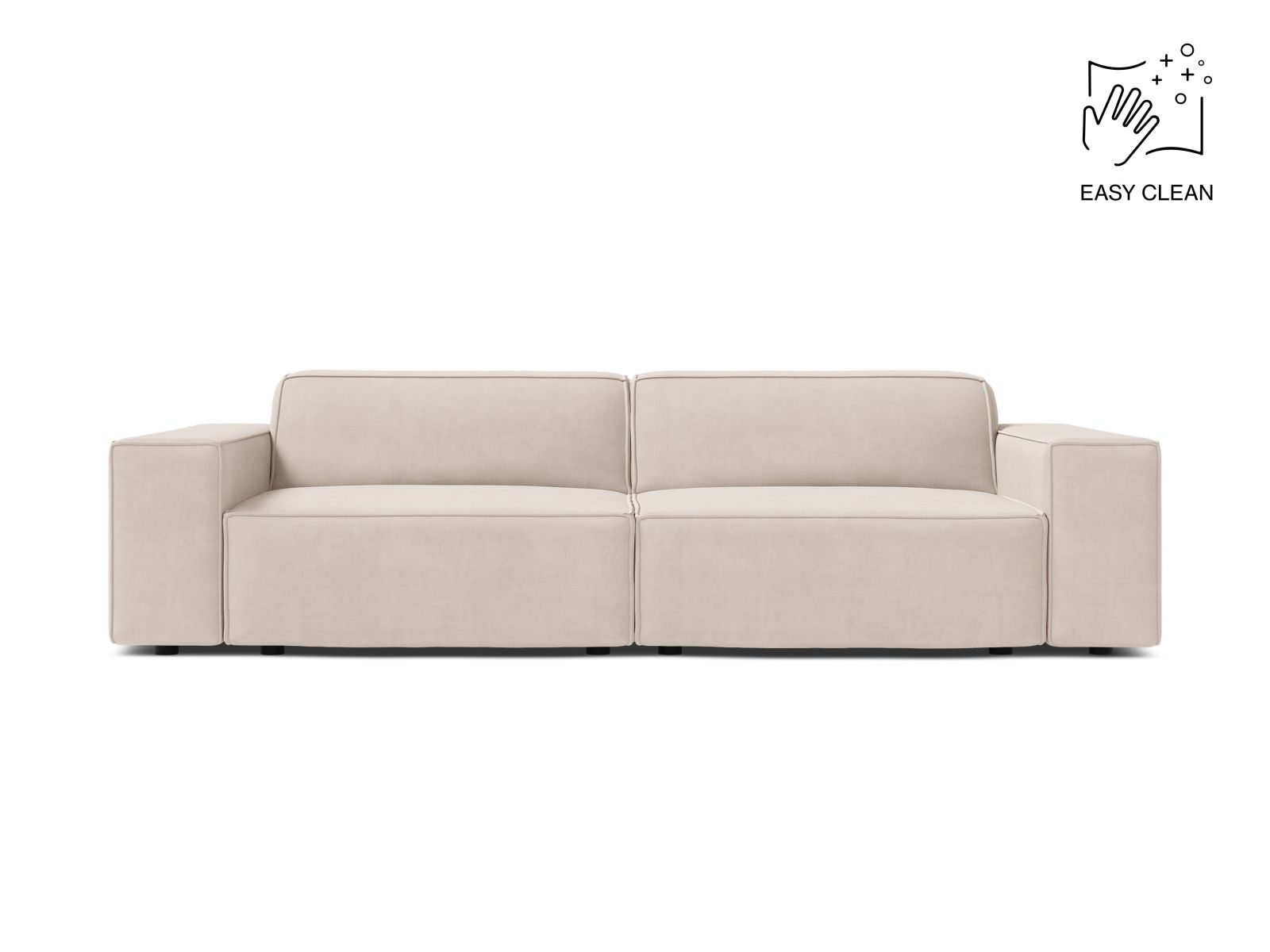 Velvet Modular Sofa, "Jodie", 3 Seats, 204x99x77