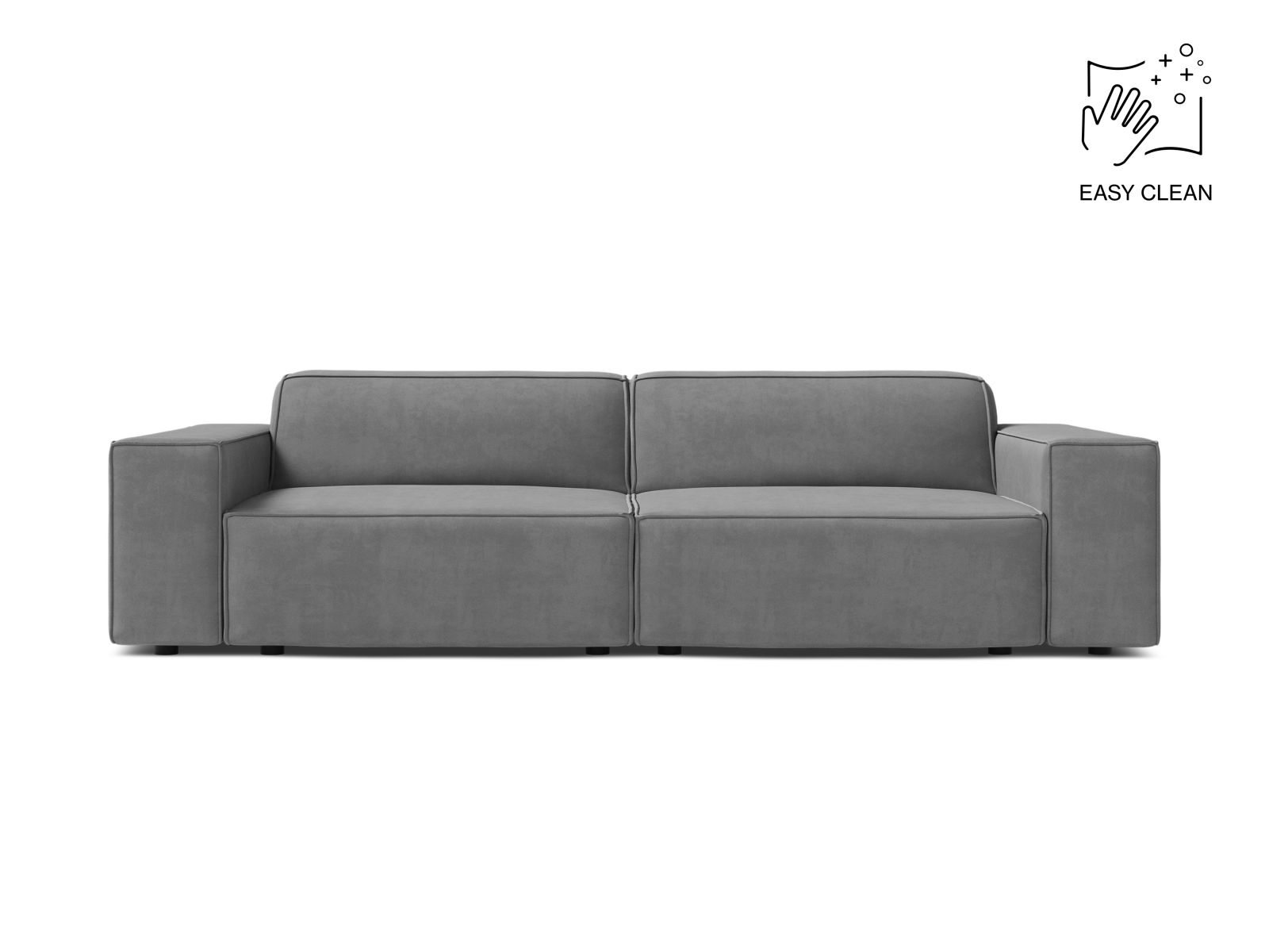 Velvet Modular Sofa, "Jodie", 3 Seats, 204x99x77