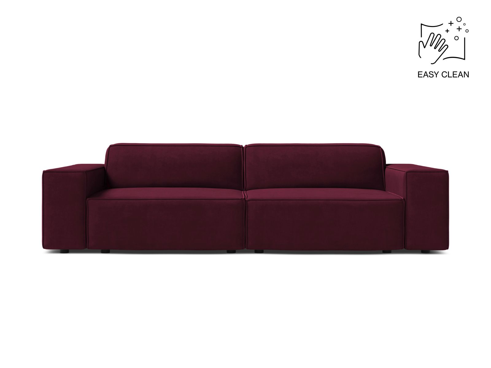 Velvet Modular Sofa, "Jodie", 3 Seats, 204x99x77