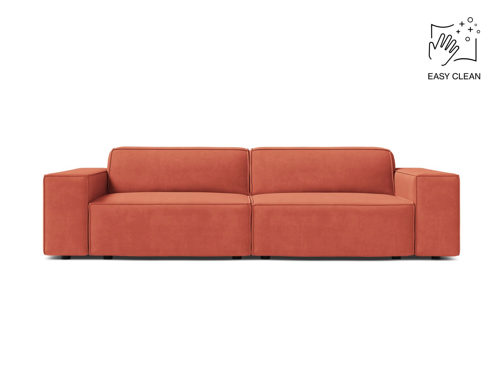 Velvet Modular Sofa, "Jodie", 3 Seats, 204x99x77