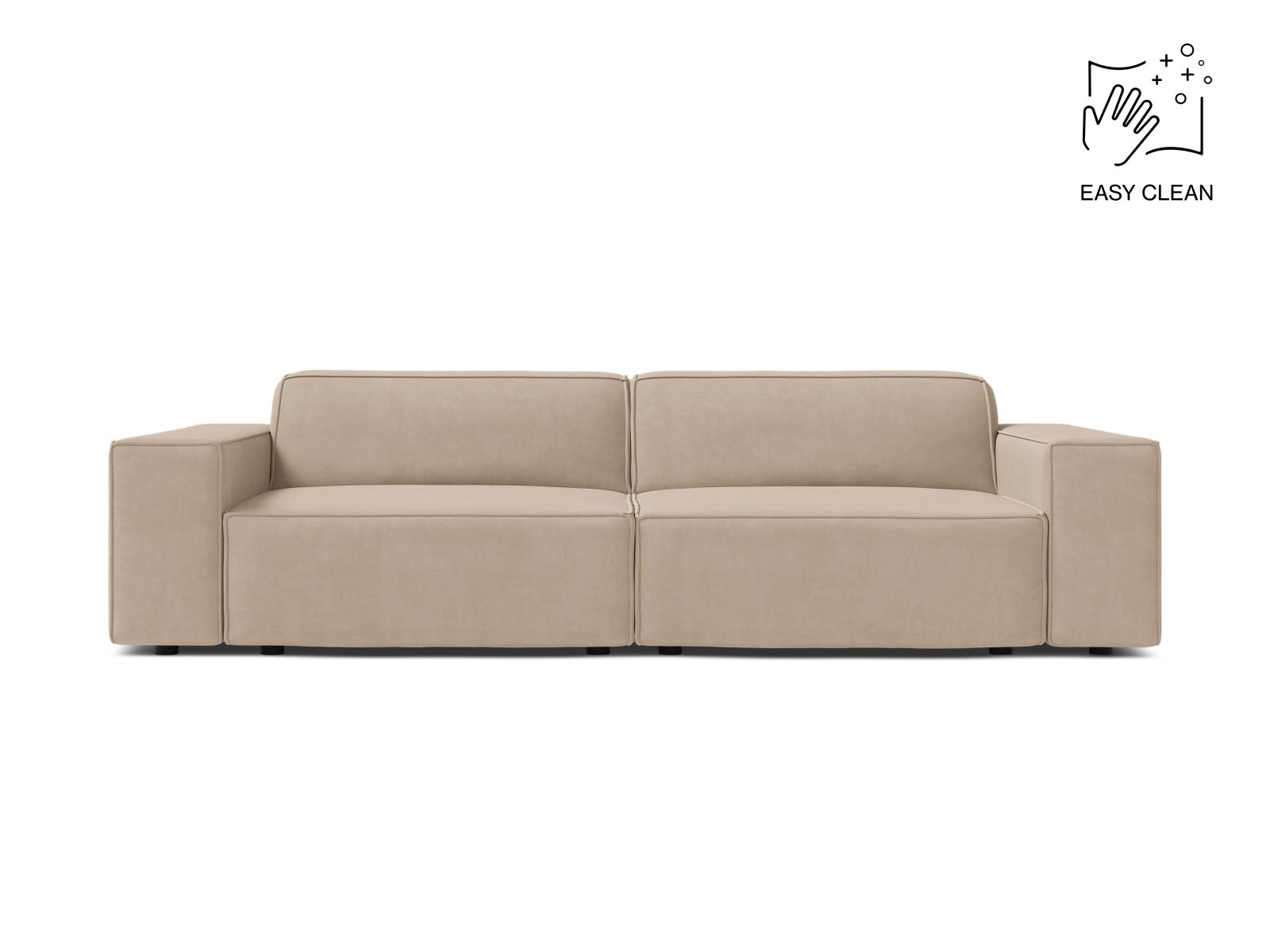 Velvet Modular Sofa, "Jodie", 3 Seats, 204x99x77