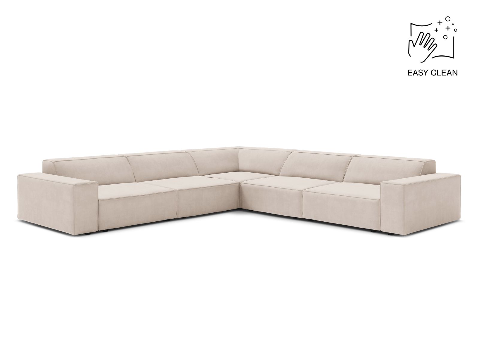 Velvet Symmetrical Corner Sofa, "Jodie", 6 Seats, 283x283x77