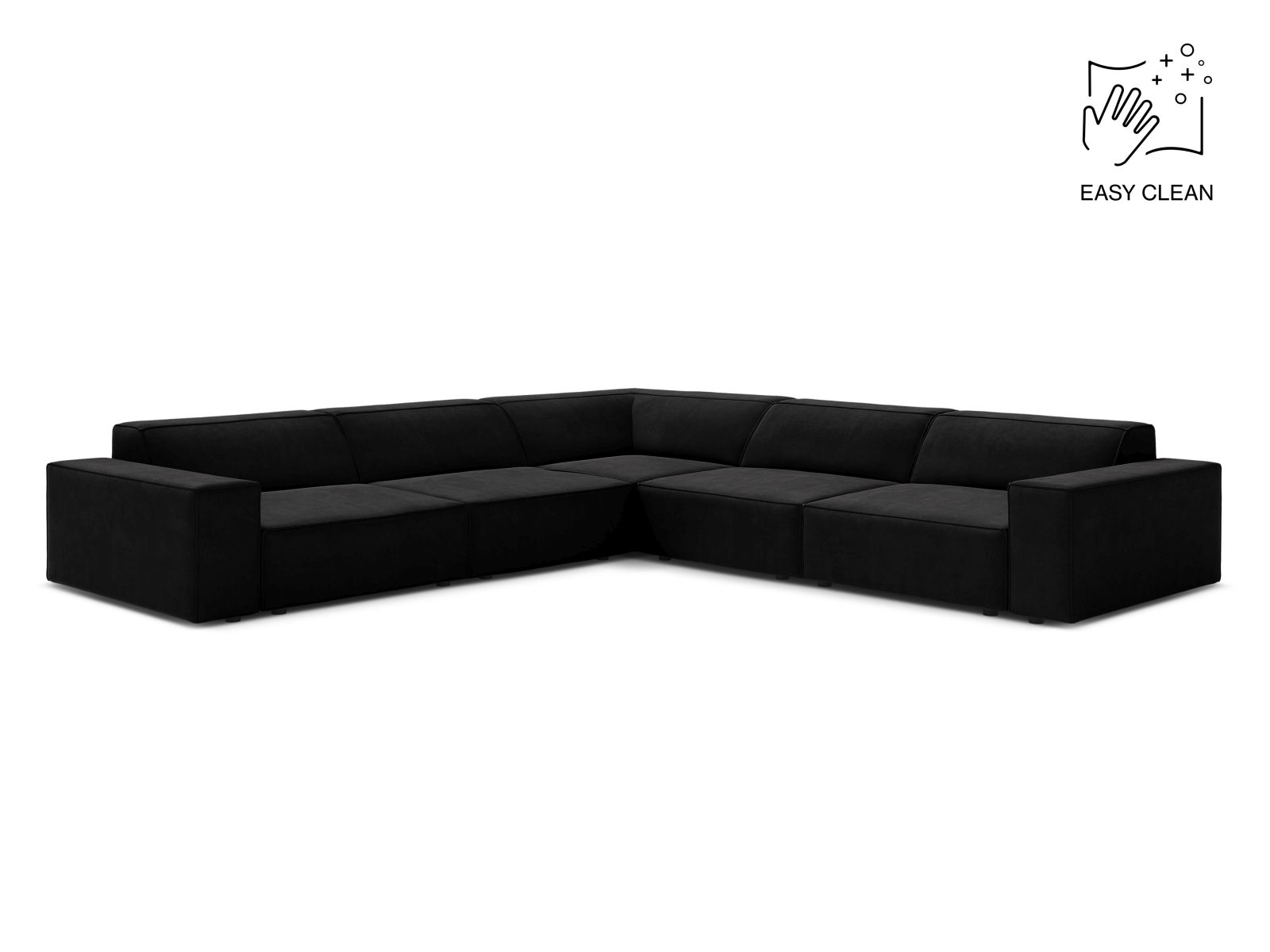 Velvet Symmetrical Corner Sofa, "Jodie", 6 Seats, 283x283x77