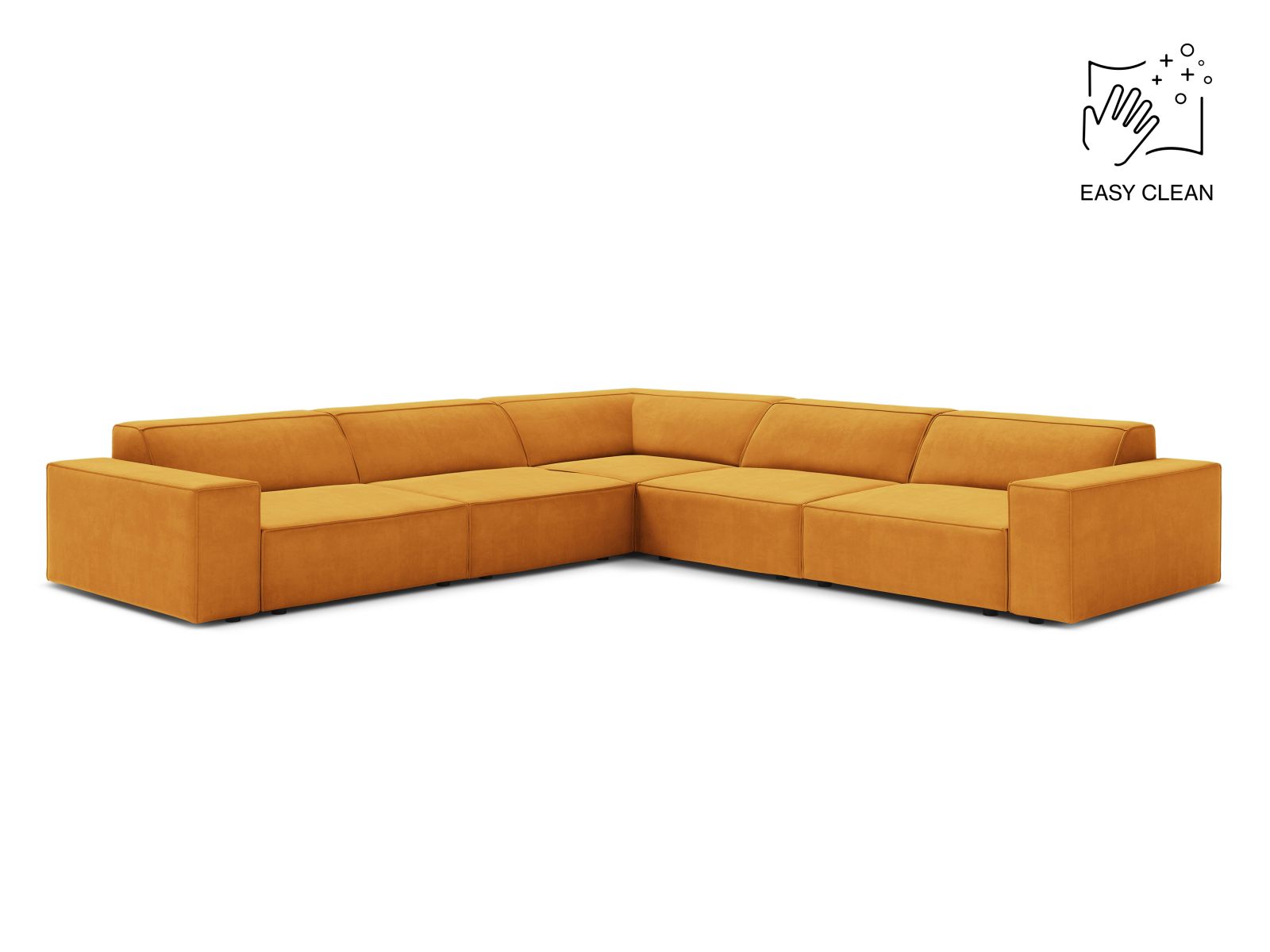 Velvet Symmetrical Corner Sofa, "Jodie", 6 Seats, 283x283x77
