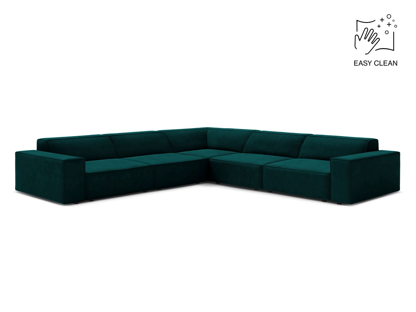 Velvet Symmetrical Corner Sofa, "Jodie", 6 Seats, 283x283x77