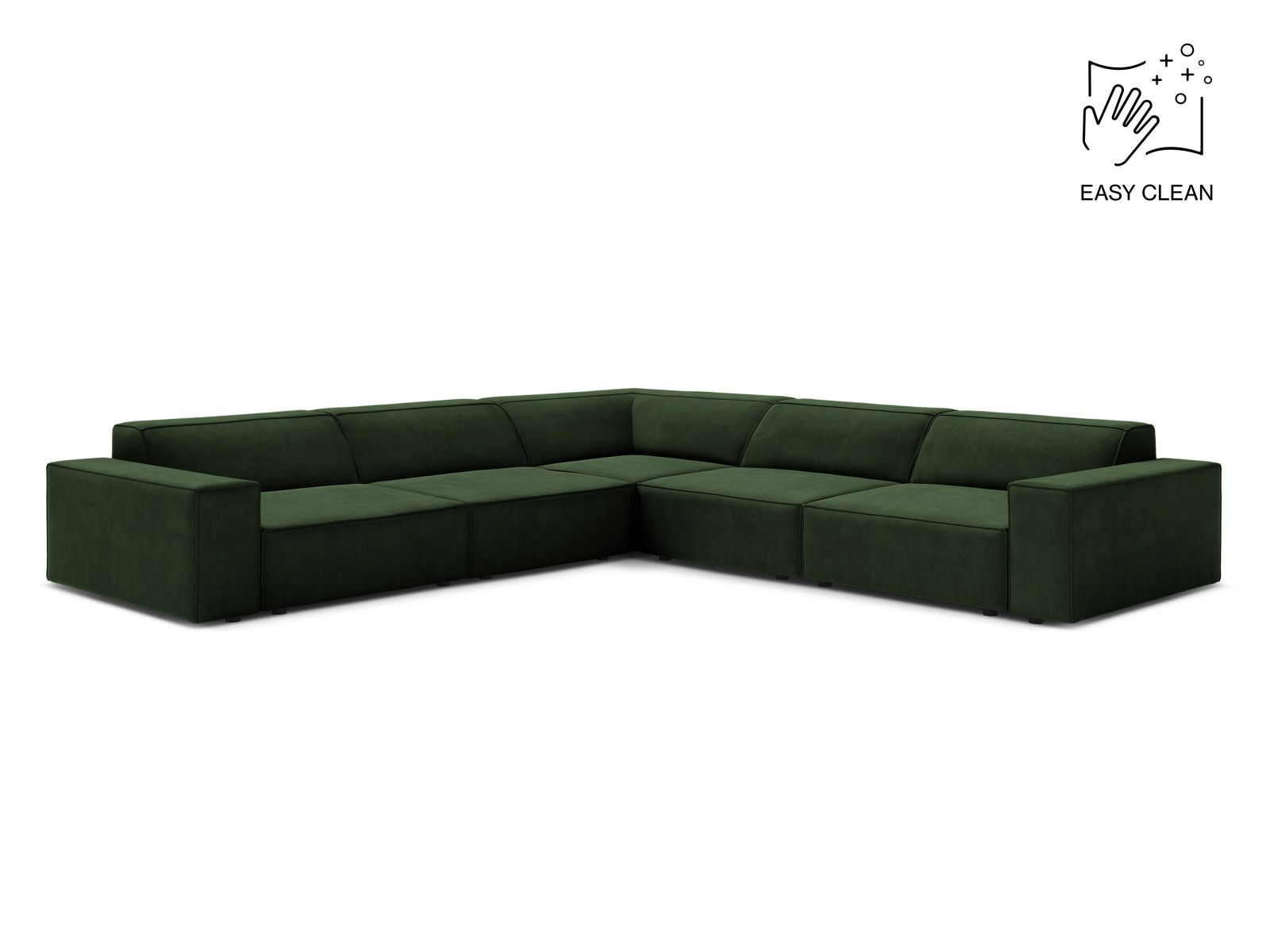 Velvet Symmetrical Corner Sofa, "Jodie", 6 Seats, 283x283x77
