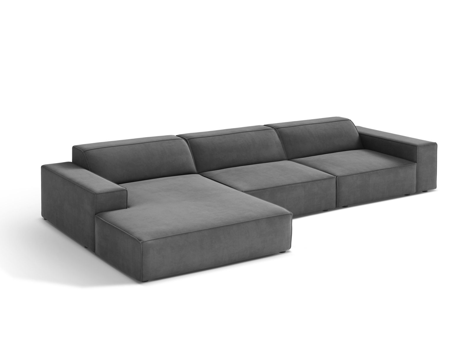 Velvet Modular Left Corner Sofa, "Jodie", 4 Seats, 284x162x77
