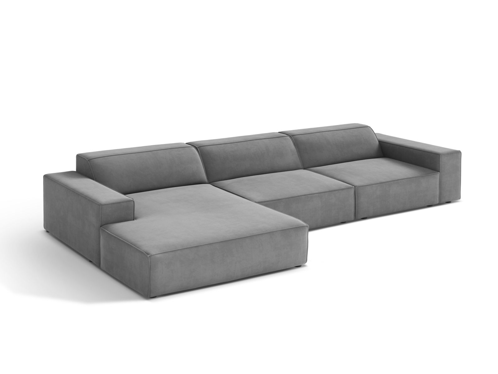 Velvet Modular Left Corner Sofa, "Jodie", 4 Seats, 284x162x77