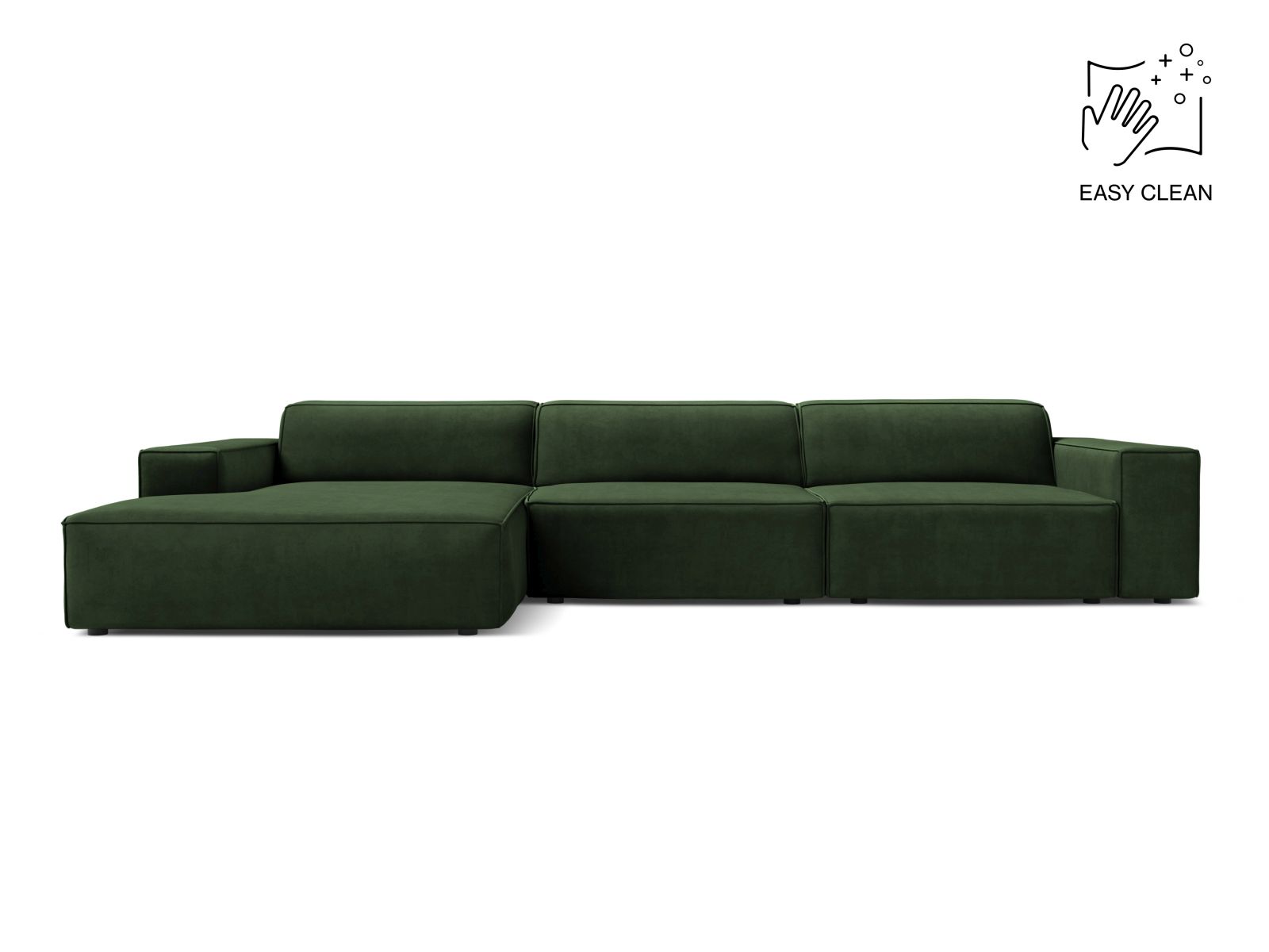Velvet Modular Left Corner Sofa, "Jodie", 4 Seats, 284x162x77