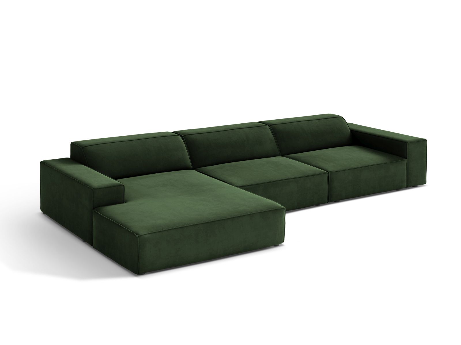 Velvet Modular Left Corner Sofa, "Jodie", 4 Seats, 284x162x77