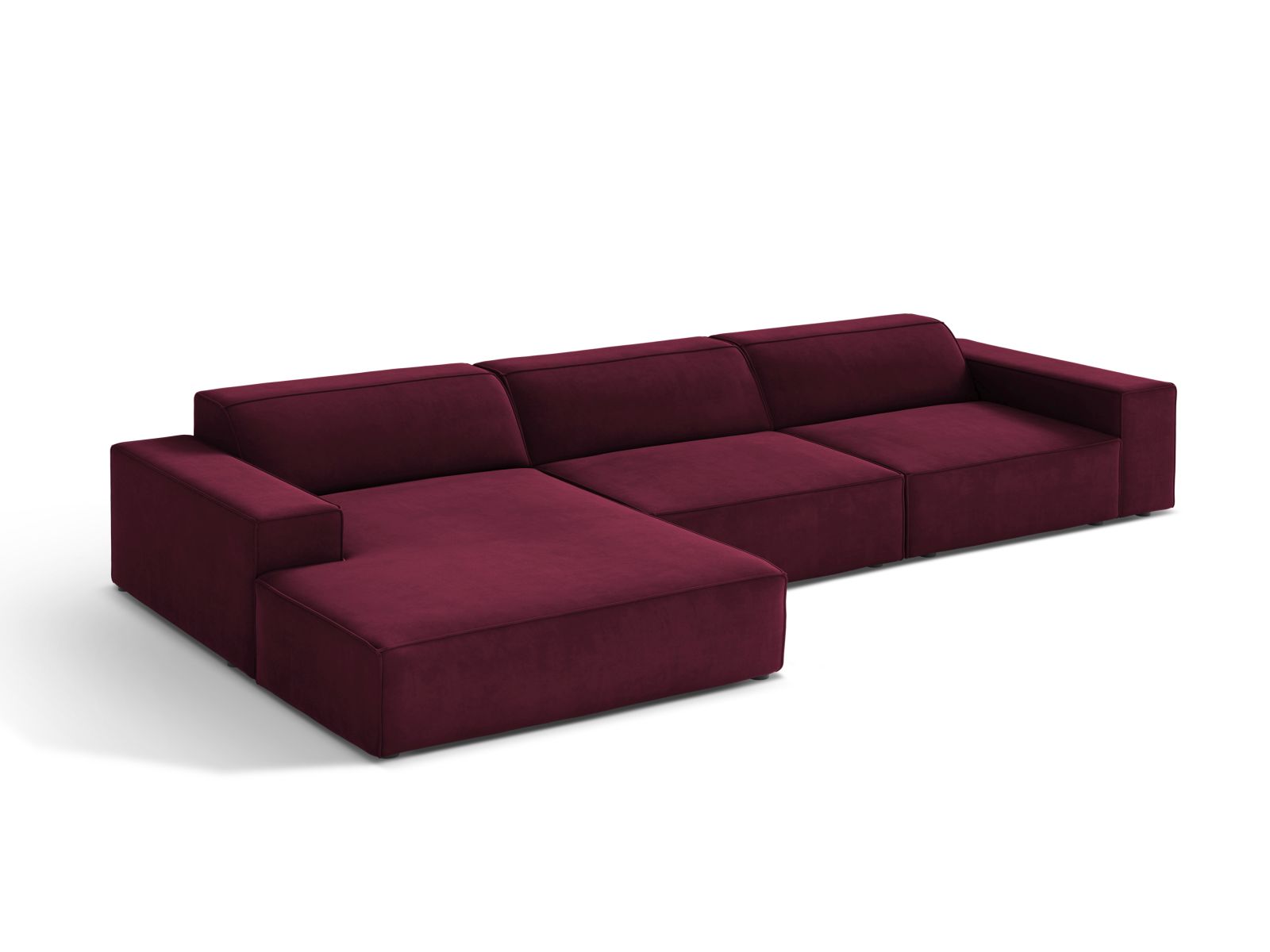 Velvet Modular Left Corner Sofa, "Jodie", 4 Seats, 284x162x77