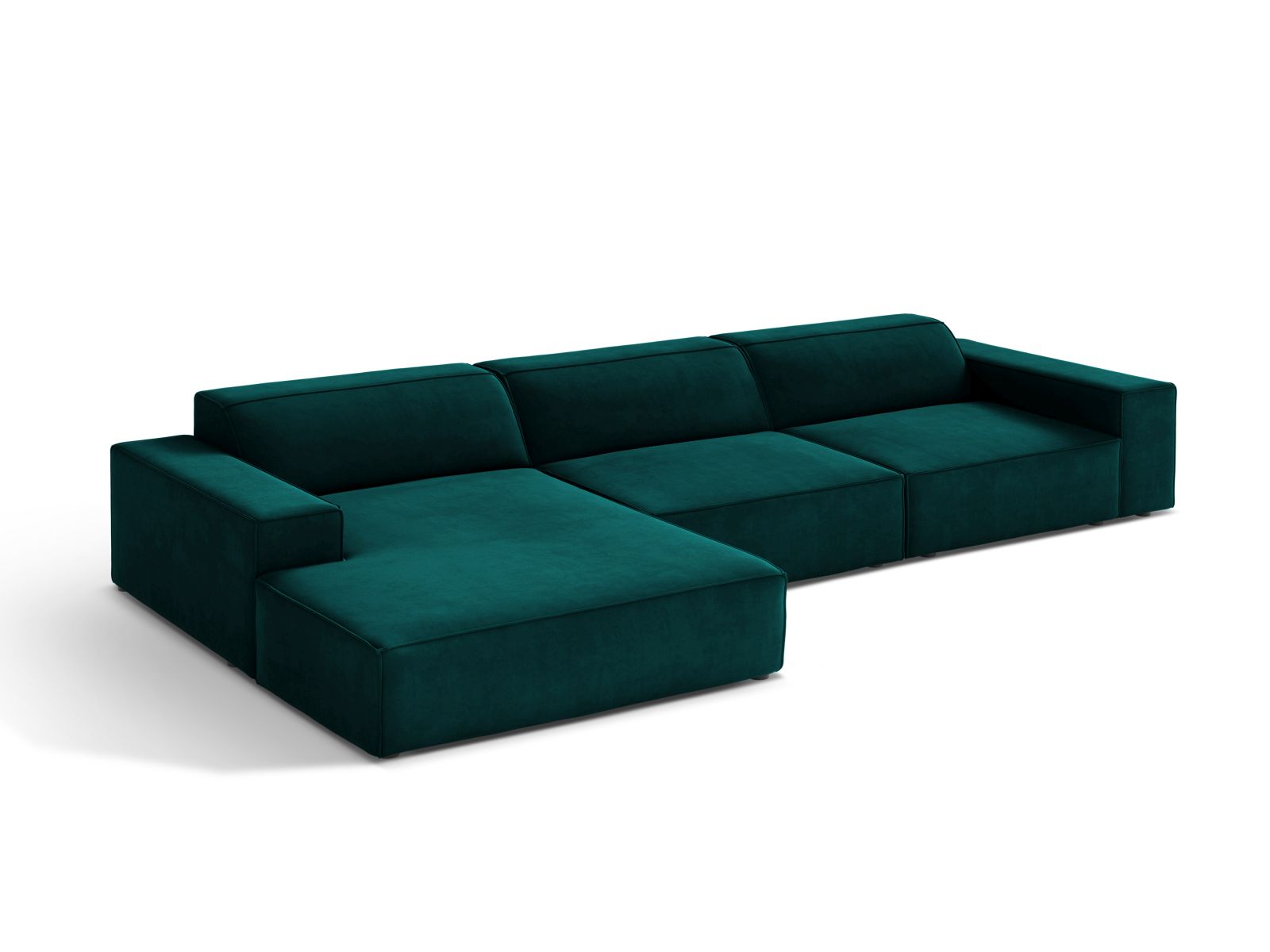Velvet Modular Left Corner Sofa, "Jodie", 4 Seats, 284x162x77