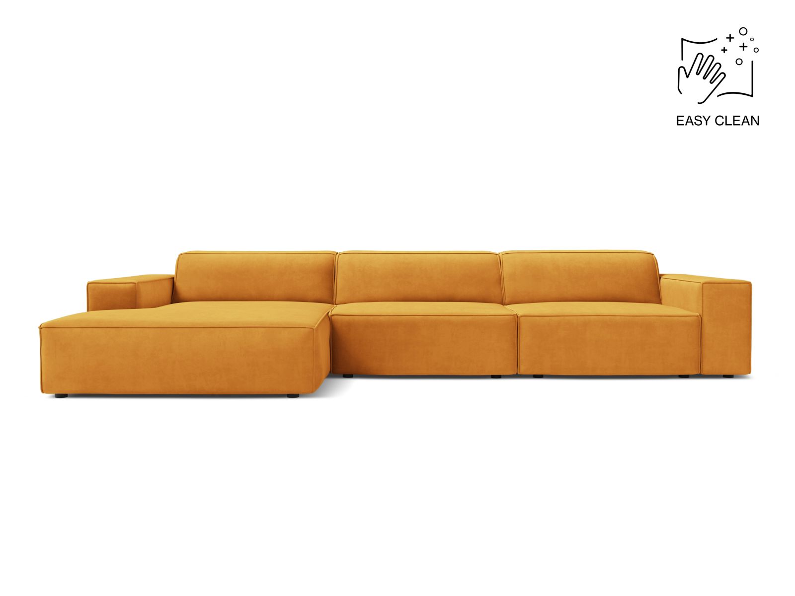 Velvet Modular Left Corner Sofa, "Jodie", 4 Seats, 284x162x77