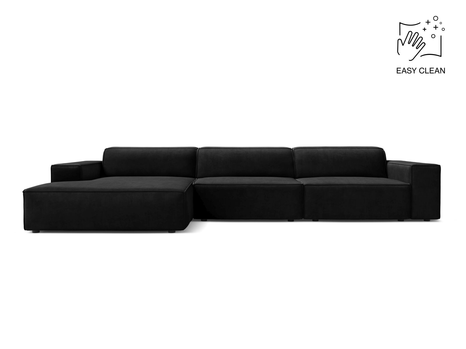 Velvet Modular Left Corner Sofa, "Jodie", 4 Seats, 284x162x77